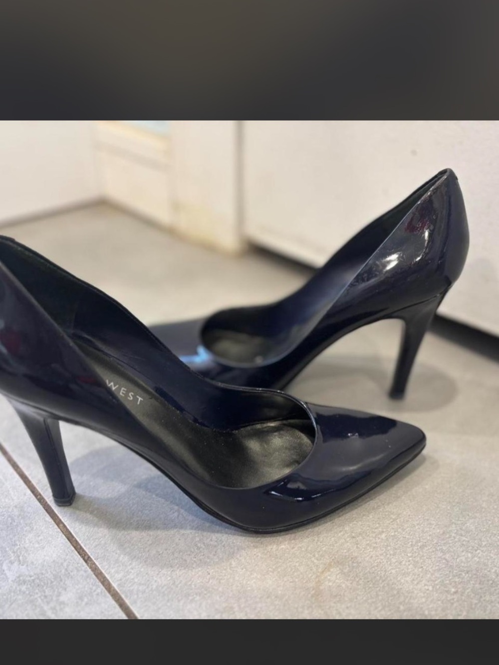 Nine West Navy Patent Pointed-Toe Stiletto Pumps